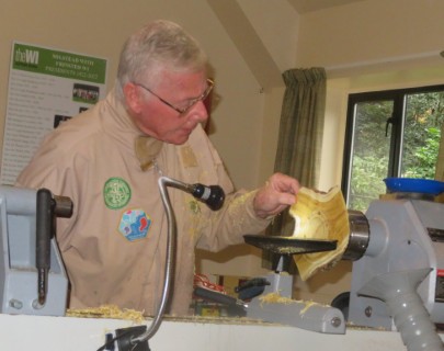 Keith turning a winged dish